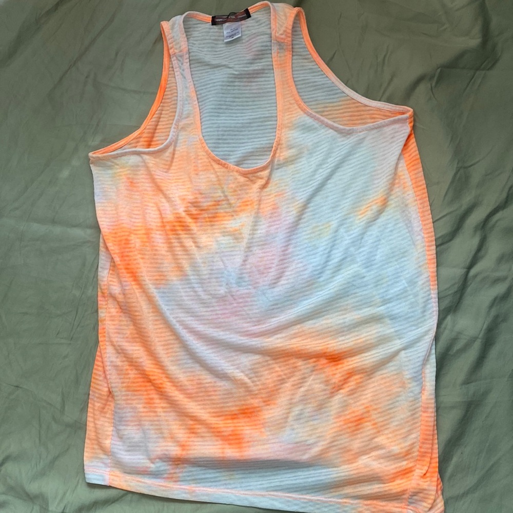 Orange/white tank top